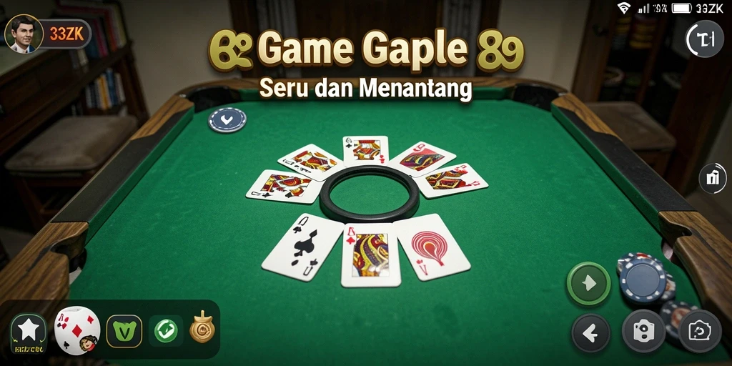 Gameplay seru Gaple di 33ZK menunjukkan keseruan permainan.