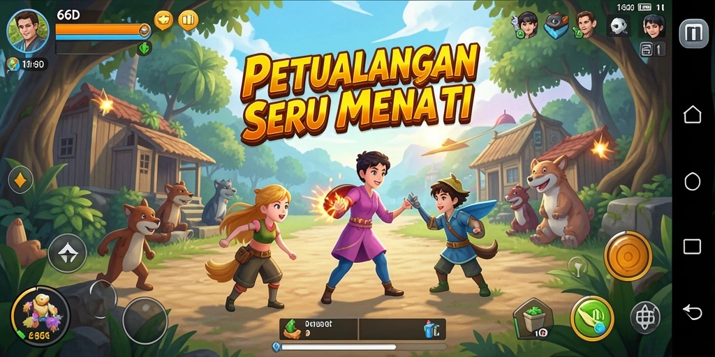 Tampilan grafis menakjubkan dari gameplay 66D yang penuh petualangan.