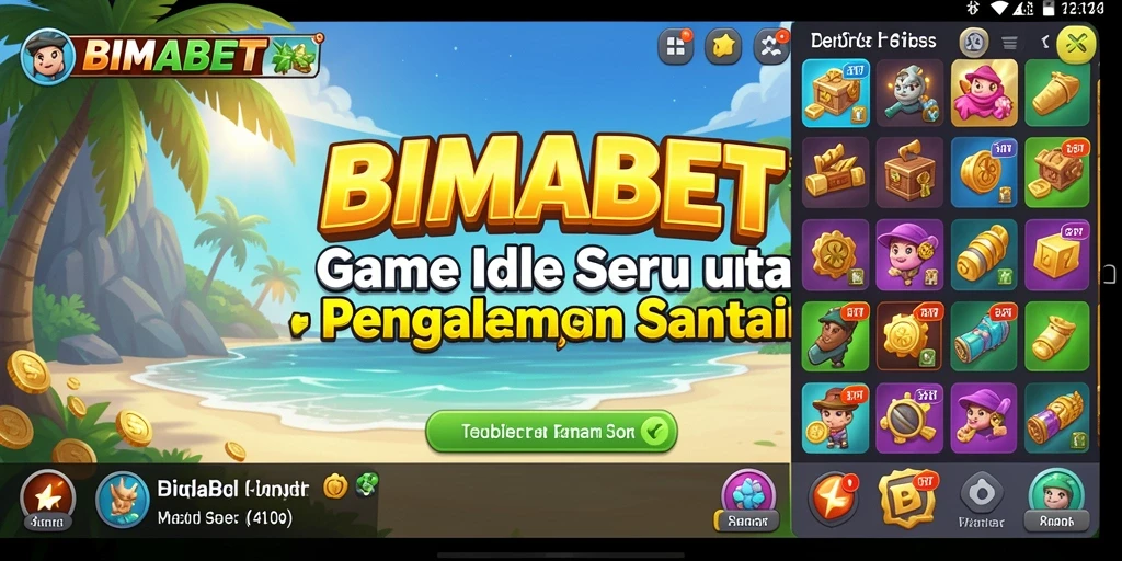 Screenshot gameplay dari BIMABET, menampilkan karakter dan elemen Idle.