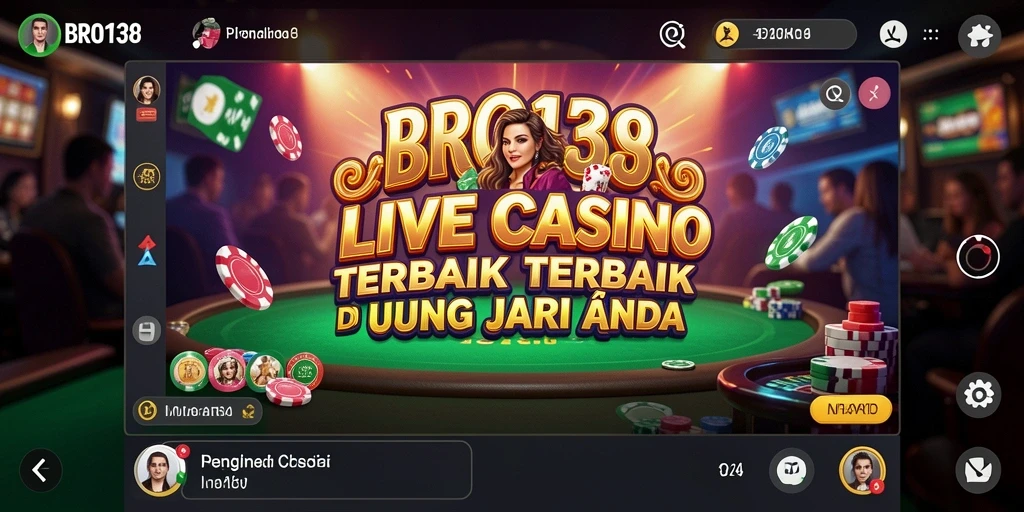 Screenshot gameplay BRO138 dengan dealer live dan interaksi pemain.