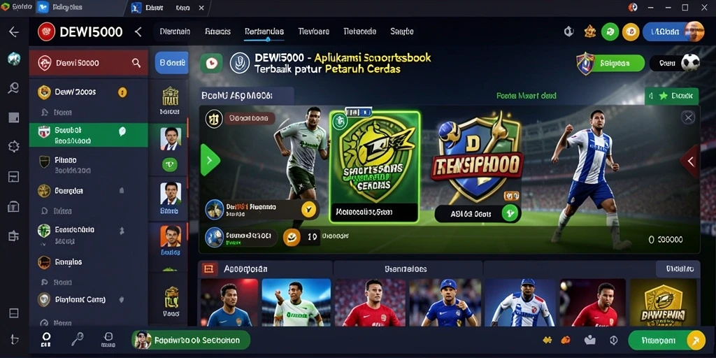 Tampilan gameplay DEWI5000 dengan taruhan olahraga yang menarik.