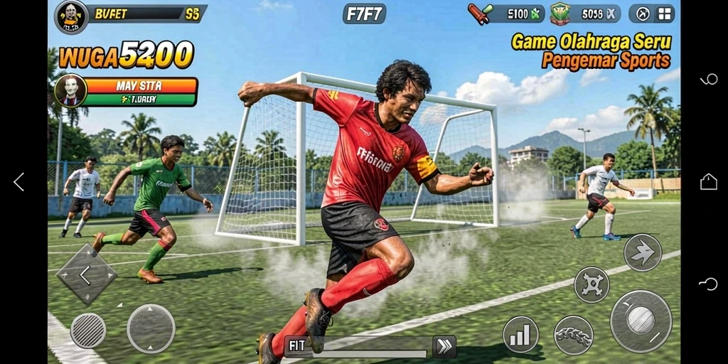 Screenshot gameplay F7F7 menampilkan aksi olahraga yang seru.