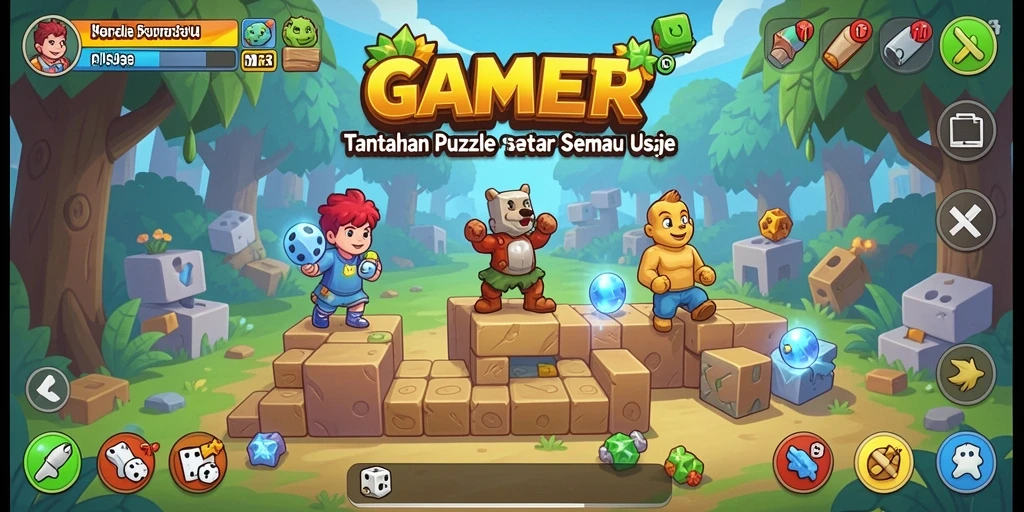 Tampilan gameplay GAMERP dengan tantangan menarik dan seru.