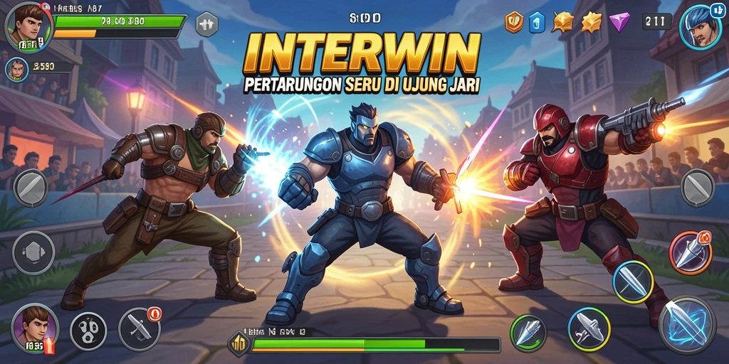 Tangkapan layar INTERWIN menunjukkan aksi seru dan grafis menakjubkan dari pertarungan.
