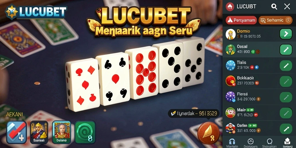 Tampilan menarik dari gameplay Domino di LUCUBET.