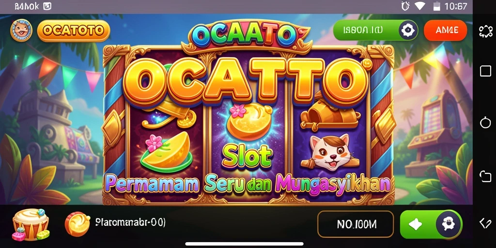 Tampilan gameplay OCATOTO menampilkan mesin Slot yang seru dan interaktif.