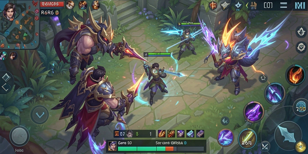 Gameplay seru R6R6 dengan aksi MOBA yang intens.