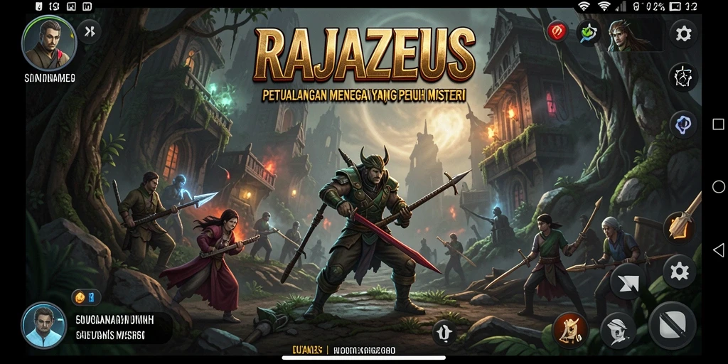 Tampilan gameplay RAJAZEUS yang menegangkan dan penuh warna.