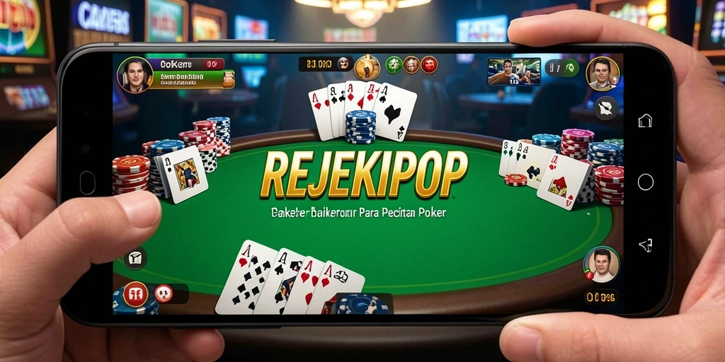 Screenshot gameplay REJEKIPOP yang menampilkan suasana permainan poker yang seru.