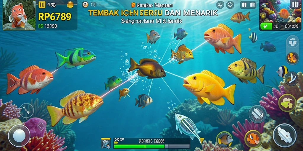 Tampilan gameplay seru dalam game Tembak Ikan RP6789.