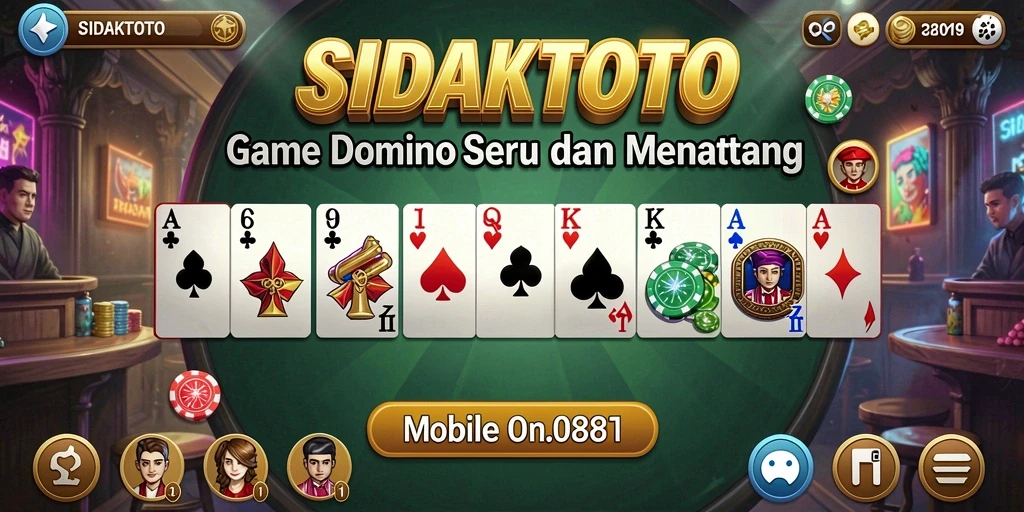 Screenshot menunjukkan gameplay seru dalam permainan Domino SIDAKTOTO.