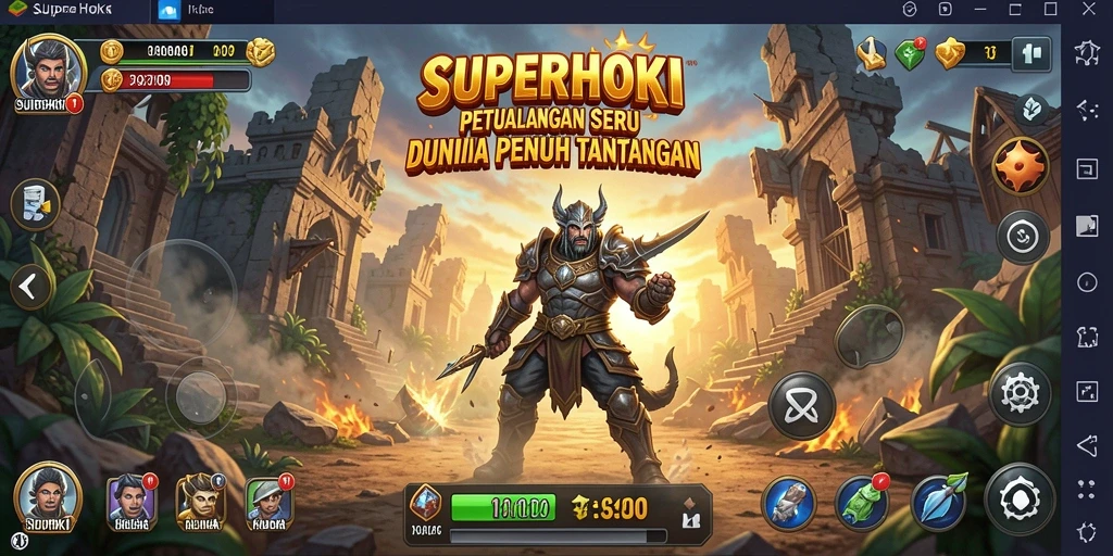 Screenshot gameplay SUPERHOKI menunjukkan aksi seru dalam petualangan.